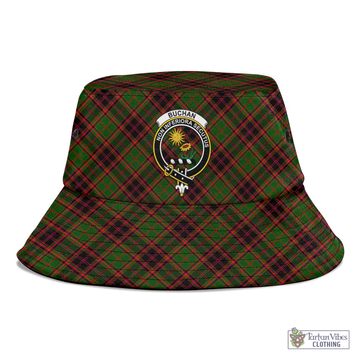 Tartan Vibes Clothing Buchan Modern Tartan Bucket Hat with Family Crest