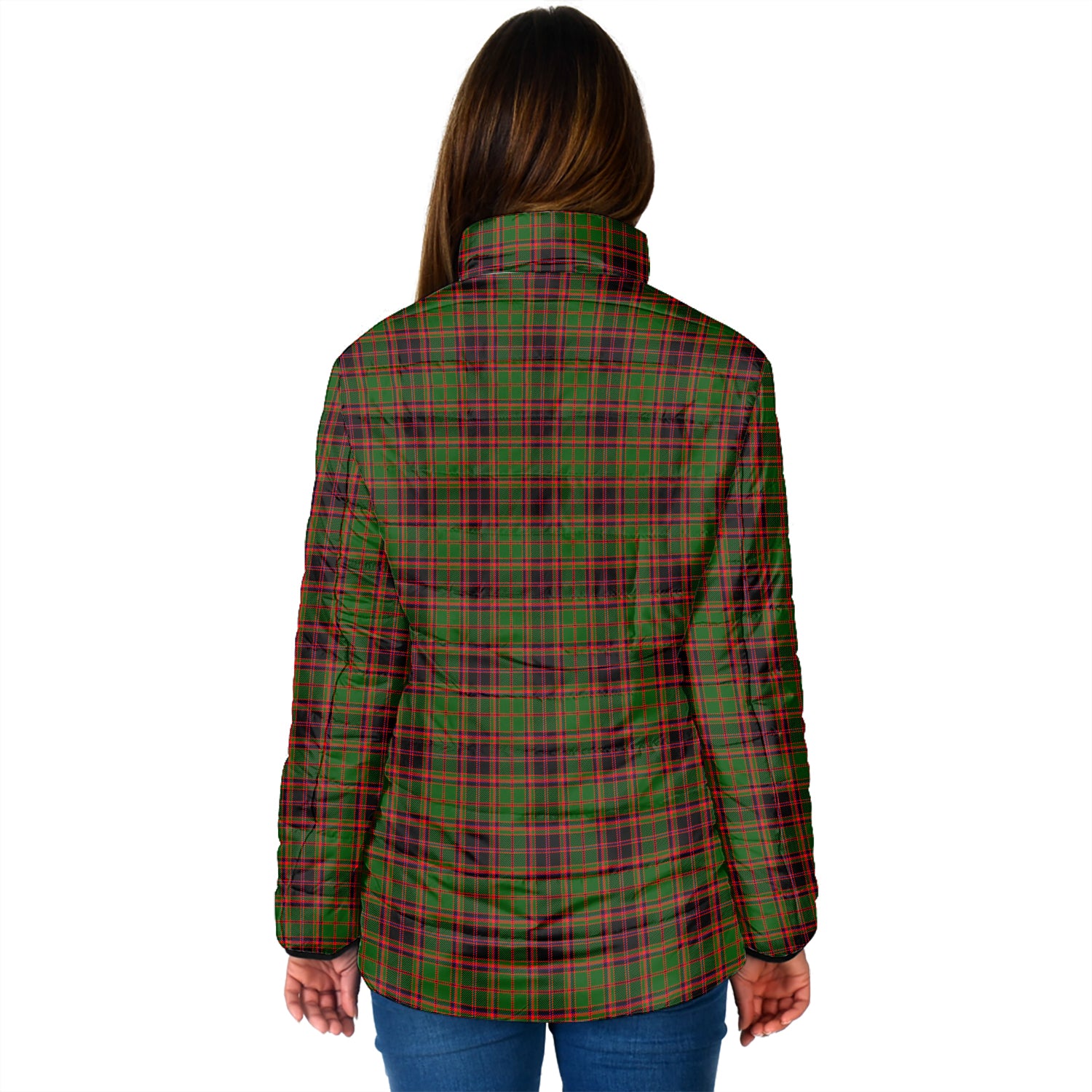 Buchan Tartan Padded Jacket with Family Crest - Tartan Vibes Clothing