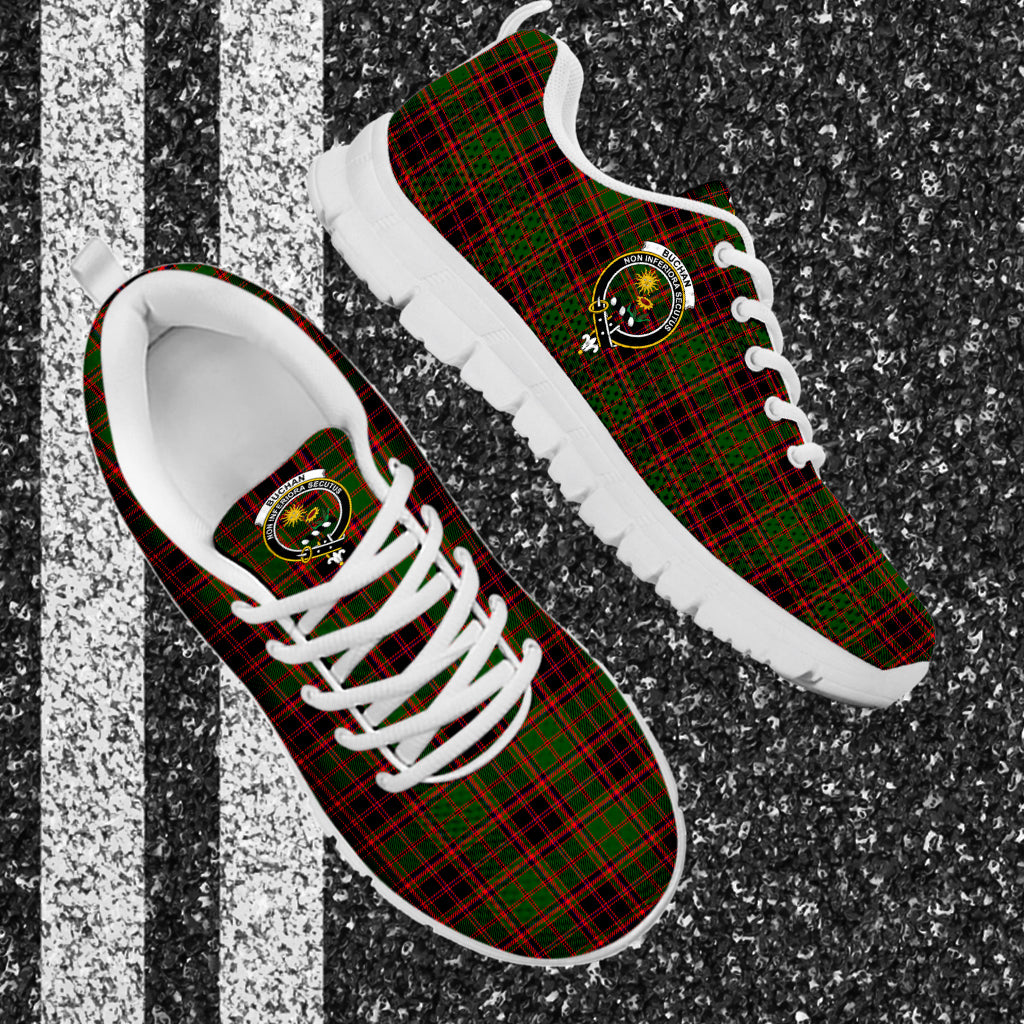 Buchan Tartan Sneakers with Family Crest - Tartan Vibes Clothing