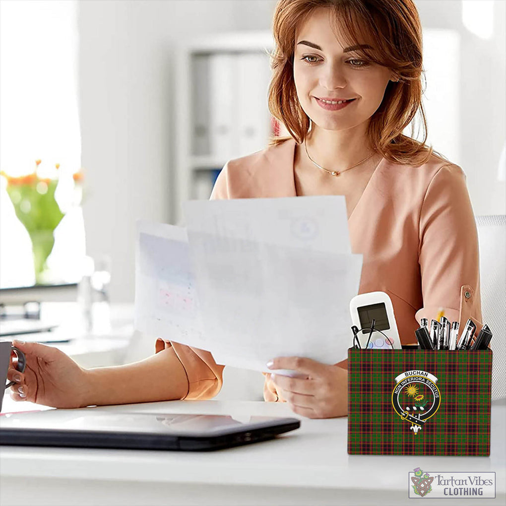 Tartan Vibes Clothing Buchan Modern Tartan Pen Holder with Family Crest