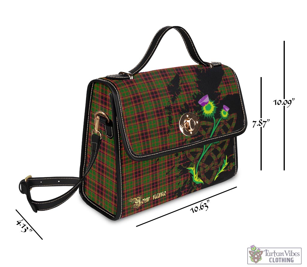 Tartan Vibes Clothing Buchan Modern Tartan Waterproof Canvas Bag with Scotland Map and Thistle Celtic Accents