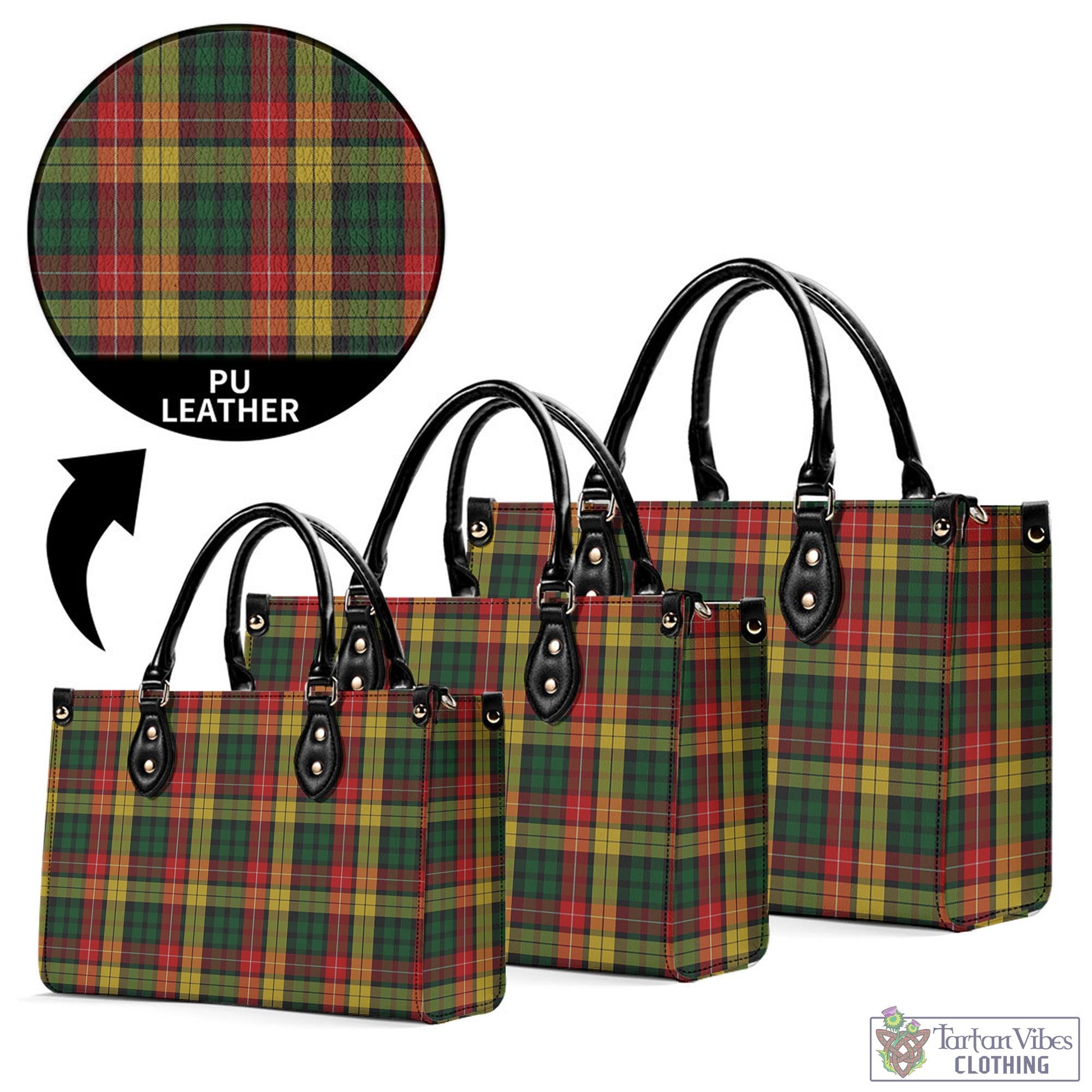 Tartan Vibes Clothing Buchanan Tartan Luxury Leather Handbags