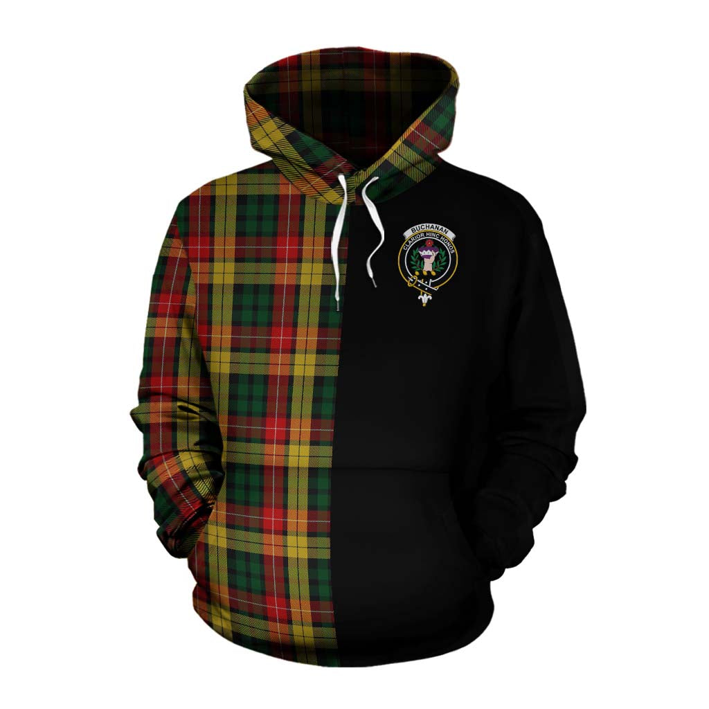 Tartan Vibes Clothing Buchanan Tartan Cotton Hoodie with Family Crest and Half Of Me Style