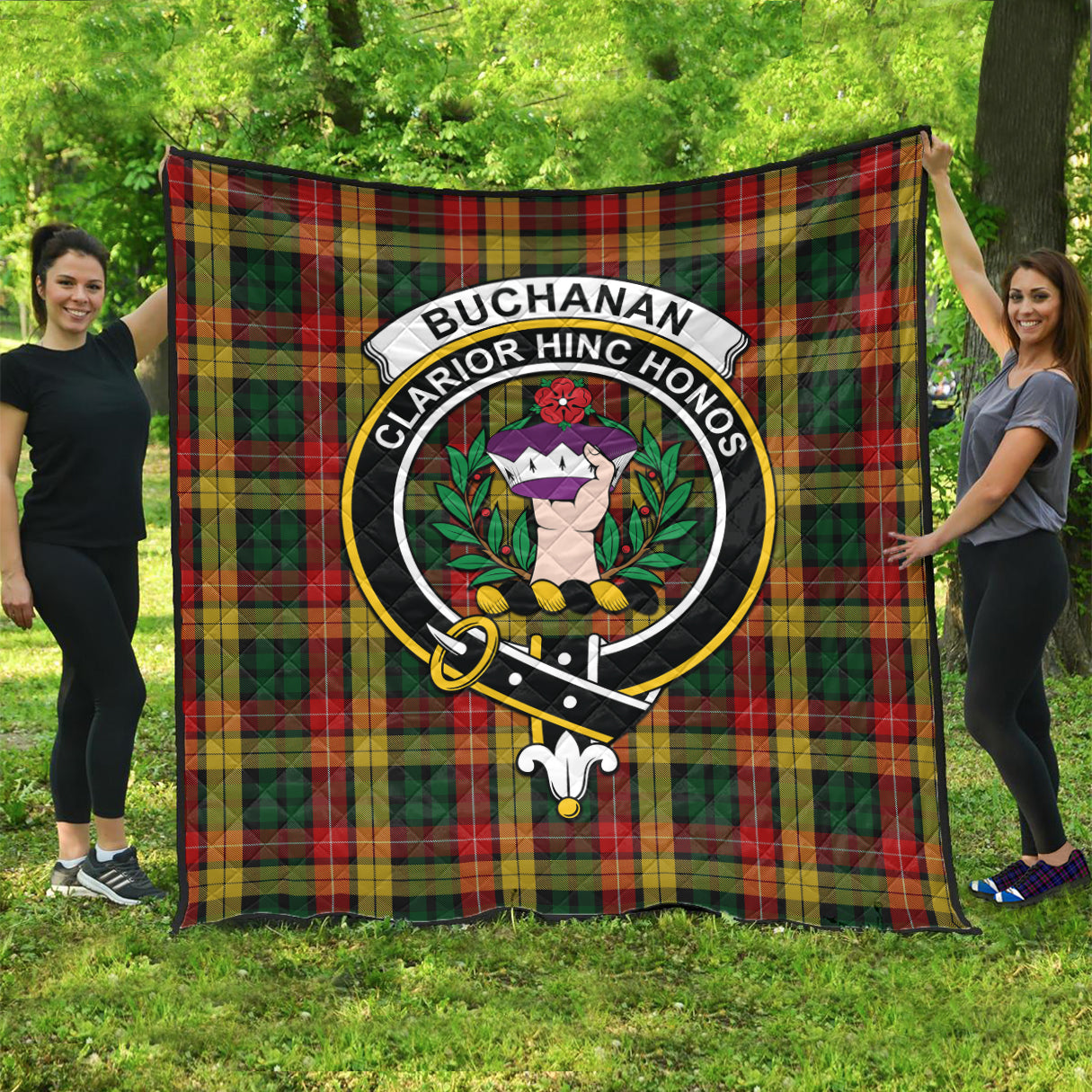 Buchanan Tartan Quilt with Family Crest