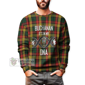 Buchanan Tartan Sweatshirt with Family Crest DNA In Me Style