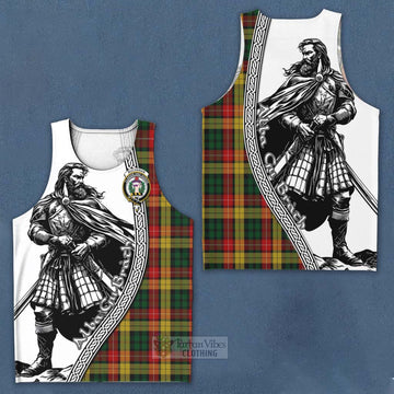 Buchanan Tartan Clan Crest Men's Tank Top with Highlander Warrior Celtic Style