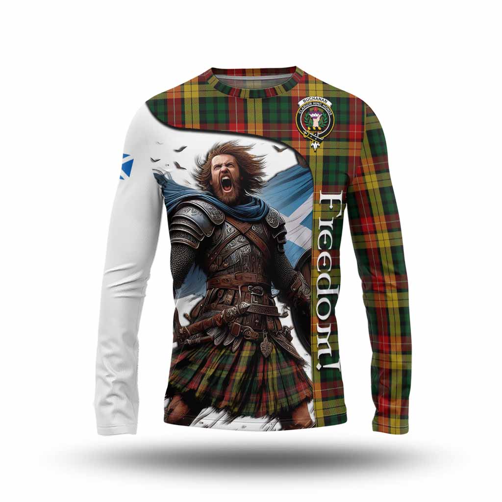 Tartan Vibes Clothing Buchanan Crest Tartan Long Sleeve T-Shirt Inspired by the Freedom of Scottish Warrior