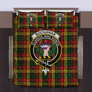 Buchanan Tartan Quilt Bed Set with Family Crest