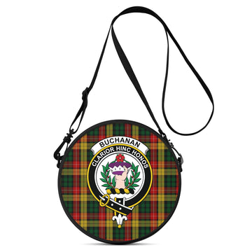 Buchanan Tartan Round Satchel Bags with Family Crest