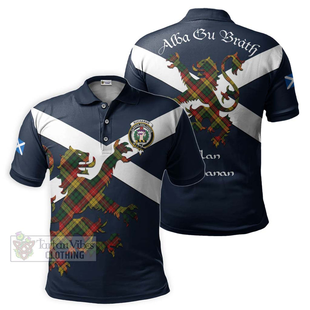 Tartan Vibes Clothing Buchanan Tartan Lion Rampant Polo Shirt – Proudly Display Your Heritage with Alba Gu Brath and Clan Name