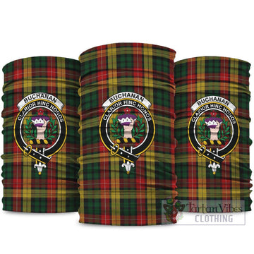 Buchanan Tartan Neck Gaiters, Tartan Bandanas, Tartan Head Band with Family Crest