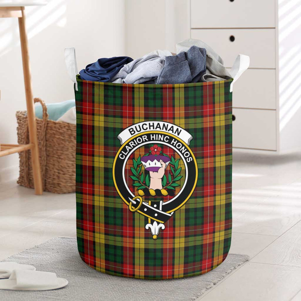 Buchanan Tartan Laundry Basket with Family Crest One Size - Tartanvibesclothing Shop