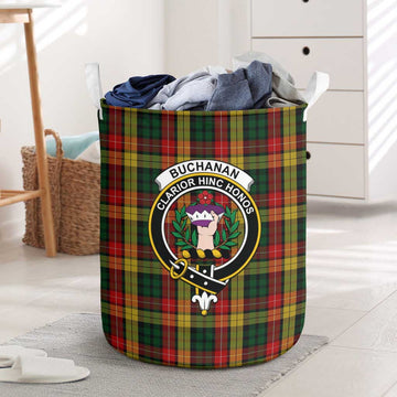 Buchanan Tartan Laundry Basket with Family Crest