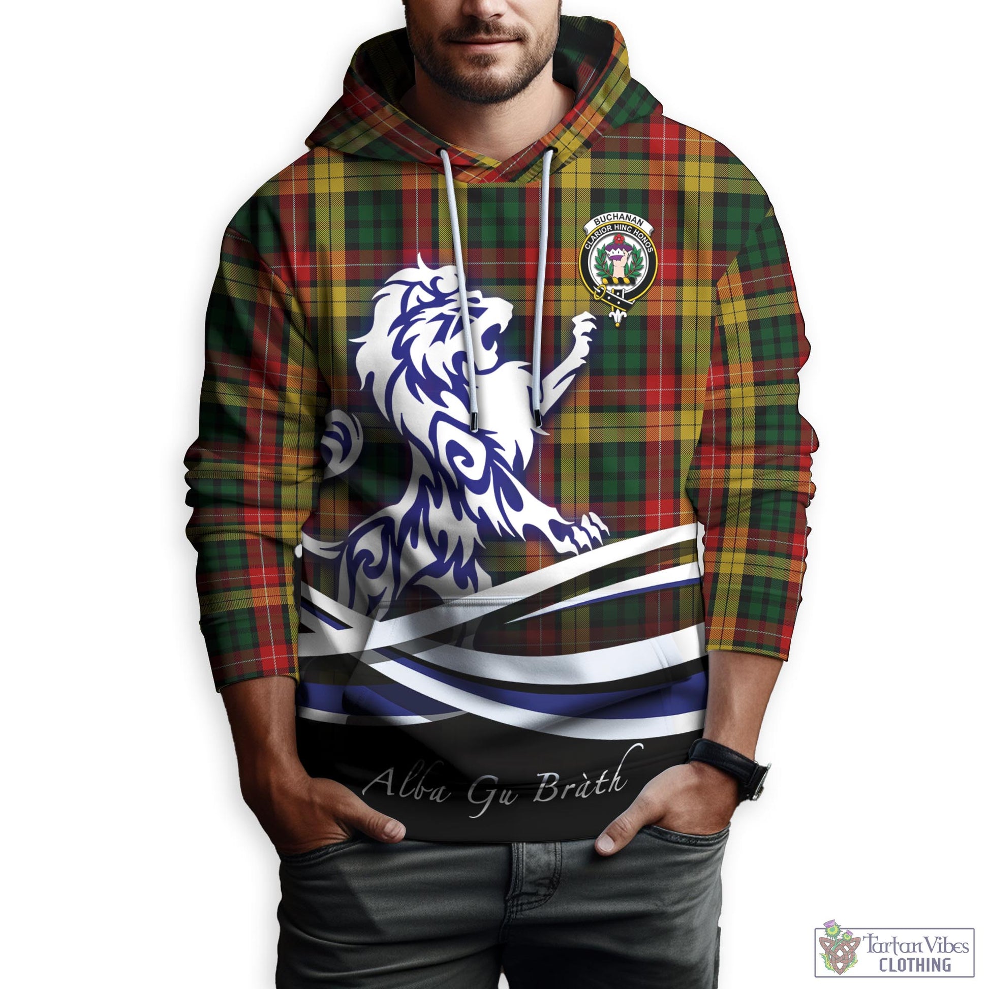 buchanan-tartan-hoodie-with-alba-gu-brath-regal-lion-emblem