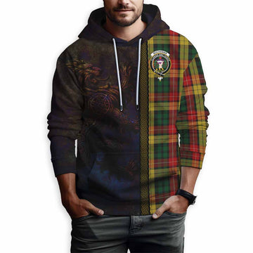 Buchanan Tartan Family Crest Hoodie Alba Gu Brath Be Brave Lion Ancient Style Pullover Hoodie - Tartan Vibes Clothing
