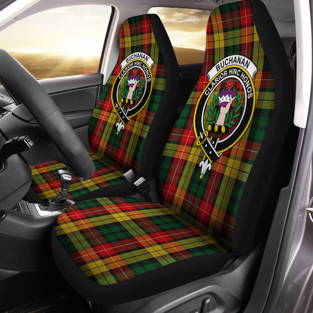 Buchanan Tartan Car Seat Cover with Family Crest One Size - Tartanvibesclothing