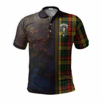 Buchanan Tartan Family Crest Polo Shirt Alba Gu Brath Be Brave Lion Ancient Style Kid - Tartan Vibes Clothing