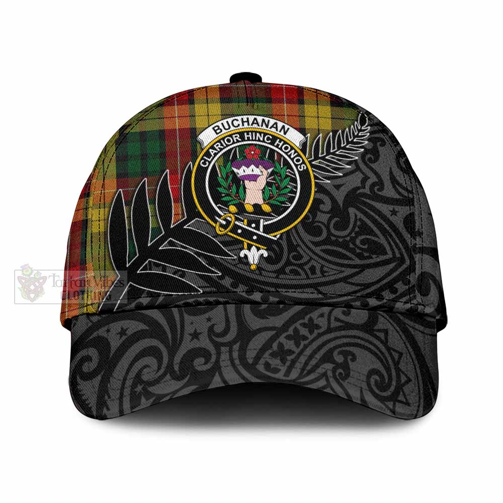 Tartan Vibes Clothing Buchanan Tartan Classic Cap with New Zealand Silver Fern Half Style