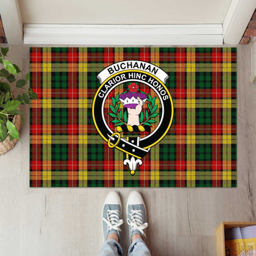 Buchanan Tartan Door Mat with Family Crest