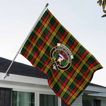 Buchanan Tartan House Flag with Family Crest