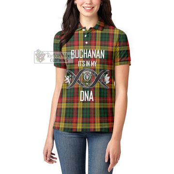 Buchanan Tartan Women's Polo Shirt with Family Crest DNA In Me Style