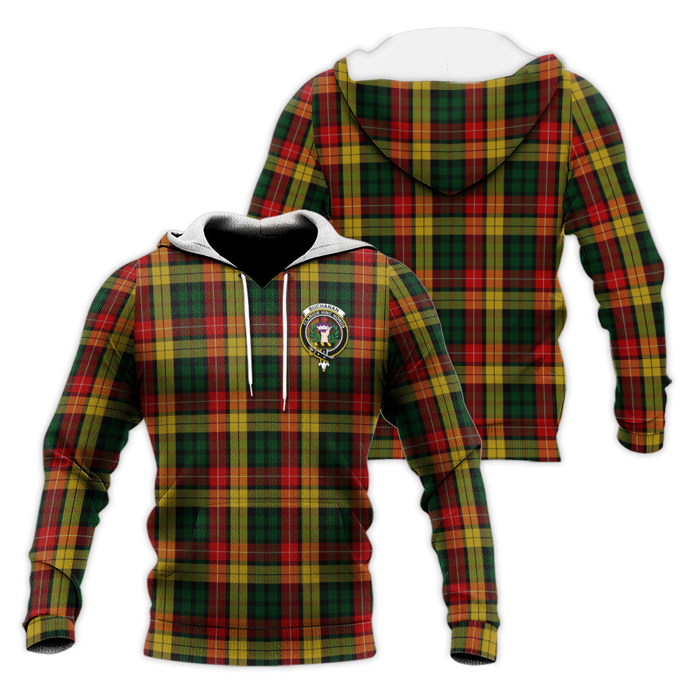 Buchanan Tartan Knitted Hoodie with Family Crest Unisex Knitted Hoodie - Tartanvibesclothing