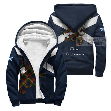 Buchanan Tartan Lion Rampant Sherpa Hoodie  Proudly Display Your Heritage with Alba Gu Brath and Clan Name