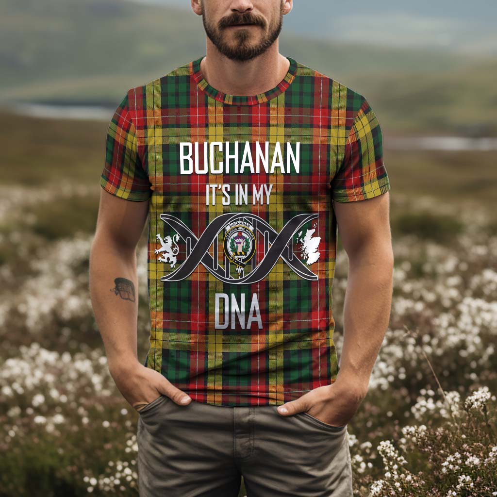 Buchanan Tartan T-Shirt with Family Crest DNA In Me Style Kid's Shirt - Tartan Vibes Clothing