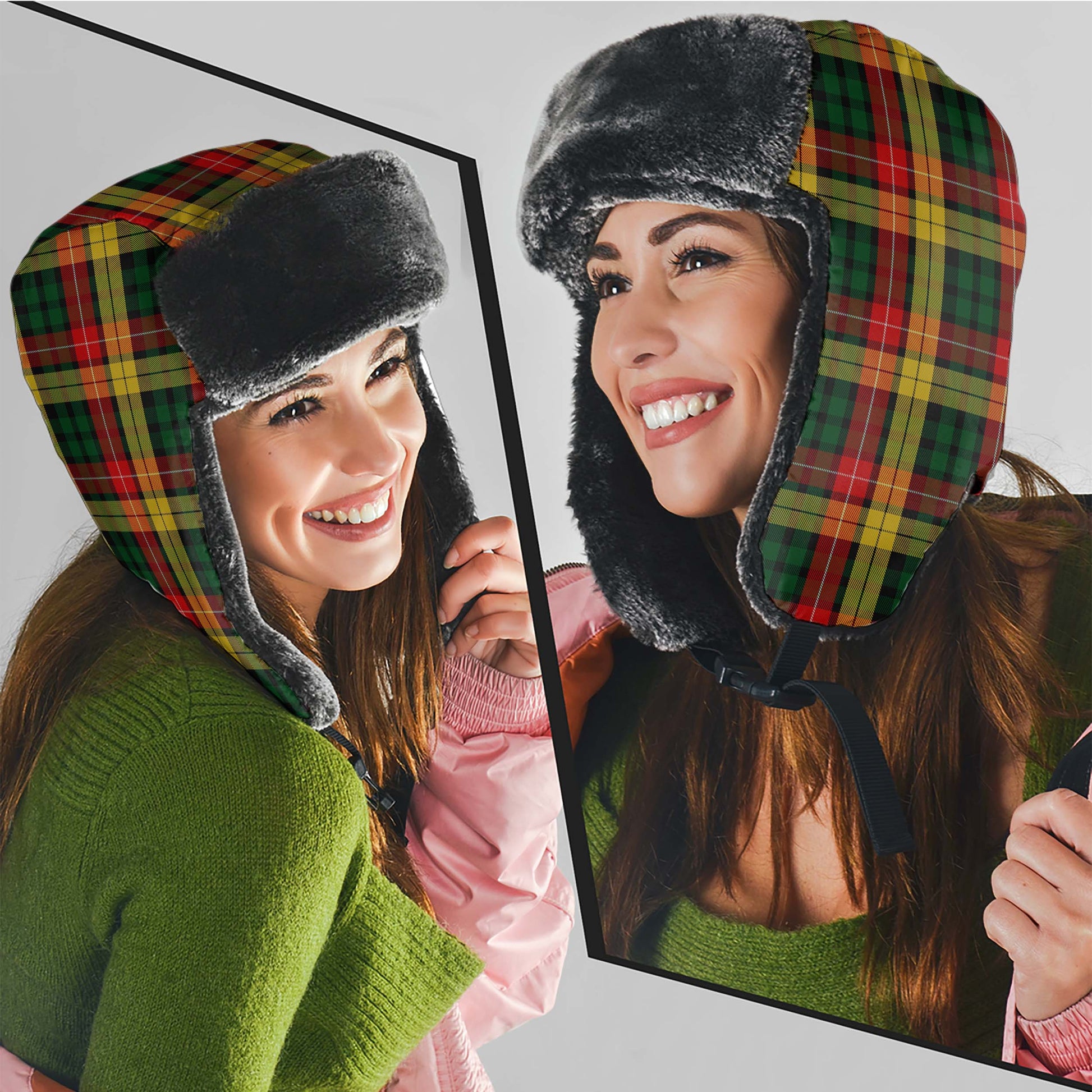 Buchanan Tartan Winter Trapper Hat Winter Trapper Hat Universal Fit Circumference 22.8in (58cm) - Tartanvibesclothing