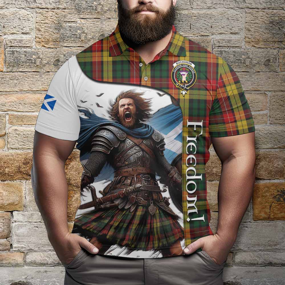 Tartan Vibes Clothing Buchanan Crest Tartan Polo Shirt Inspired by the Freedom of Scottish Warrior