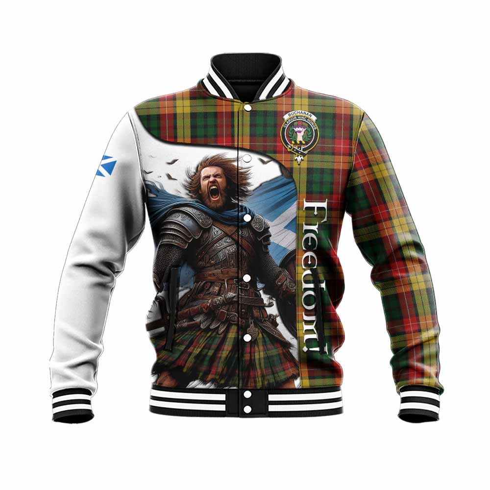 Tartan Vibes Clothing Buchanan Crest Tartan Baseball Jacket Inspired by the Freedom of Scottish Warrior