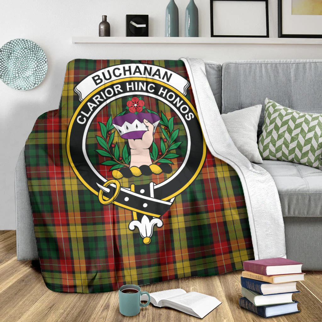 Buchanan Tartan Blanket with Family Crest X-Large 59 x 79 inches 150 x 200 cm - Tartan Vibes Clothing