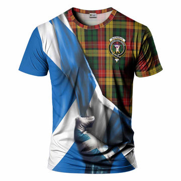 Buchanan Tartan T-Shirt with Family Crest Scotland Patriotic Style