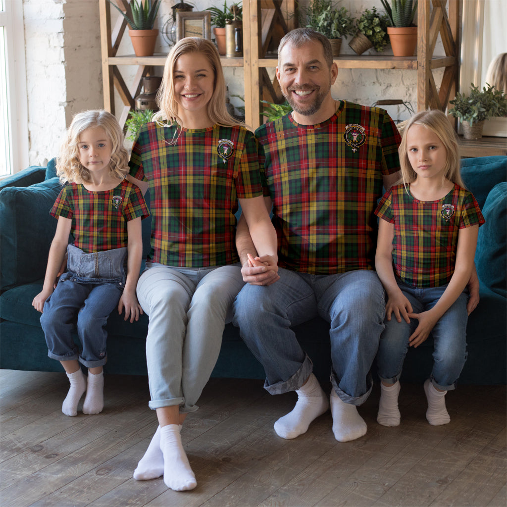 Buchanan Tartan T-Shirt with Family Crest Kid's Shirt - Tartan Vibes Clothing