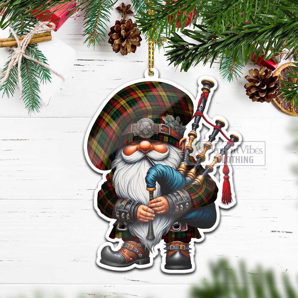 Tartan Vibes Clothing Buchanan Tartan Badpiper Gnome Christmas Ornament