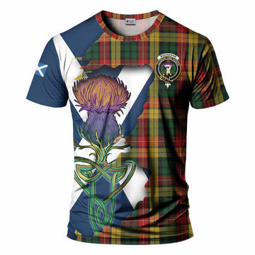 Buchanan Tartan Family Crest T-Shirt Scottish Thistle Celtic Inspired Kid's Shirt - Tartan Vibes Clothing