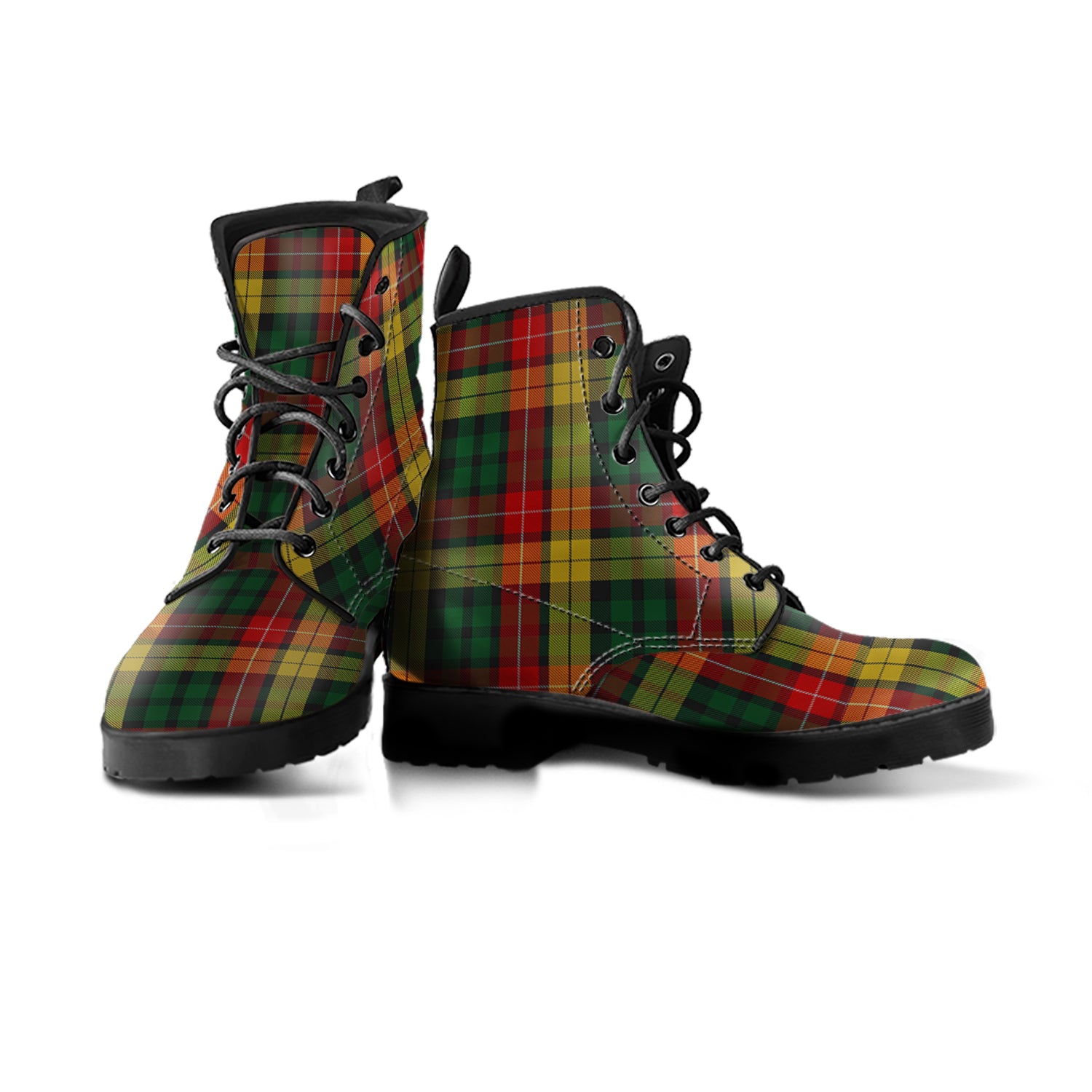 Buchanan Tartan Leather Boots - Tartanvibesclothing