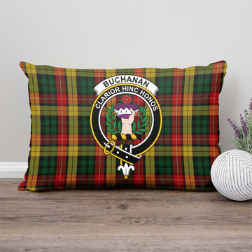 Buchanan Tartan Pillow Cover with Family Crest