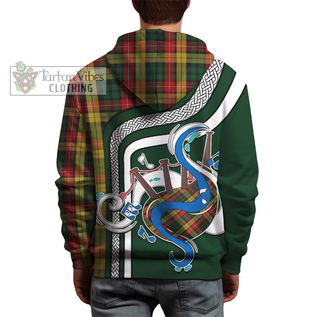 Buchanan Tartan Hoodie with Epic Bagpipe Style - Tartanvibesclothing Shop