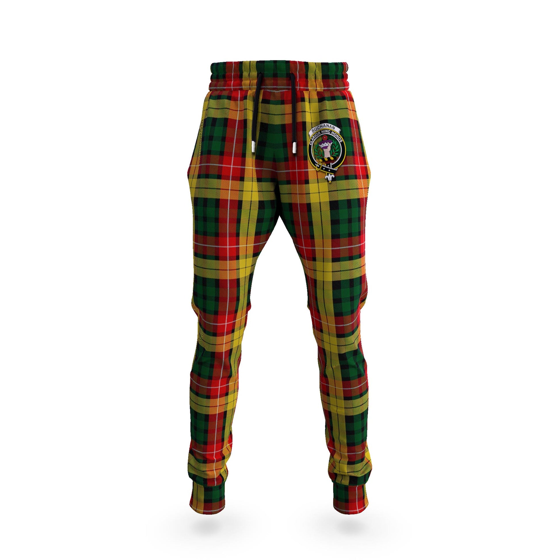 Buchanan Tartan Joggers Pants with Family Crest 5XL - Tartan Vibes Clothing