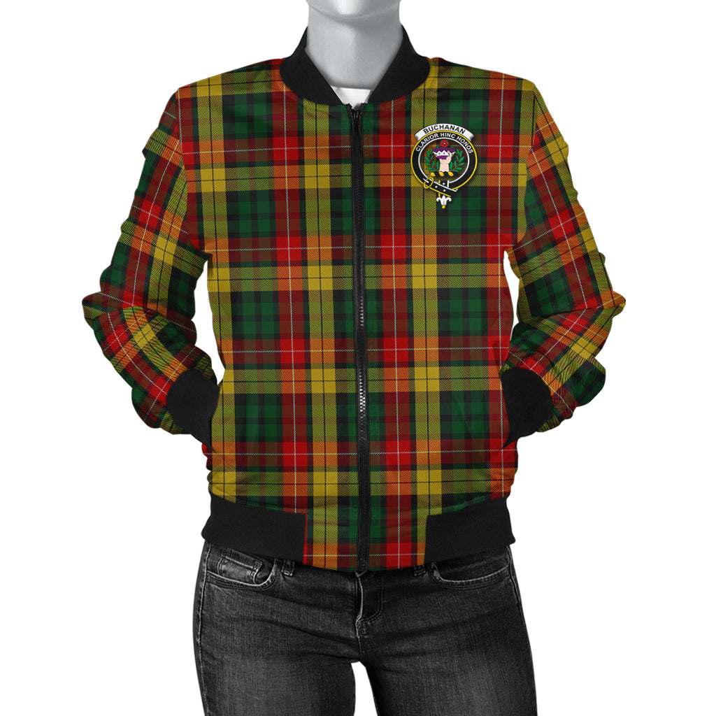 Buchanan Tartan Bomber Jacket with Family Crest - Tartanvibesclothing