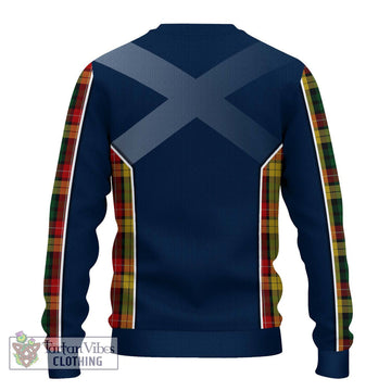 Buchanan Tartan Ugly Sweater with Family Crest and Lion Rampant Vibes Sport Style