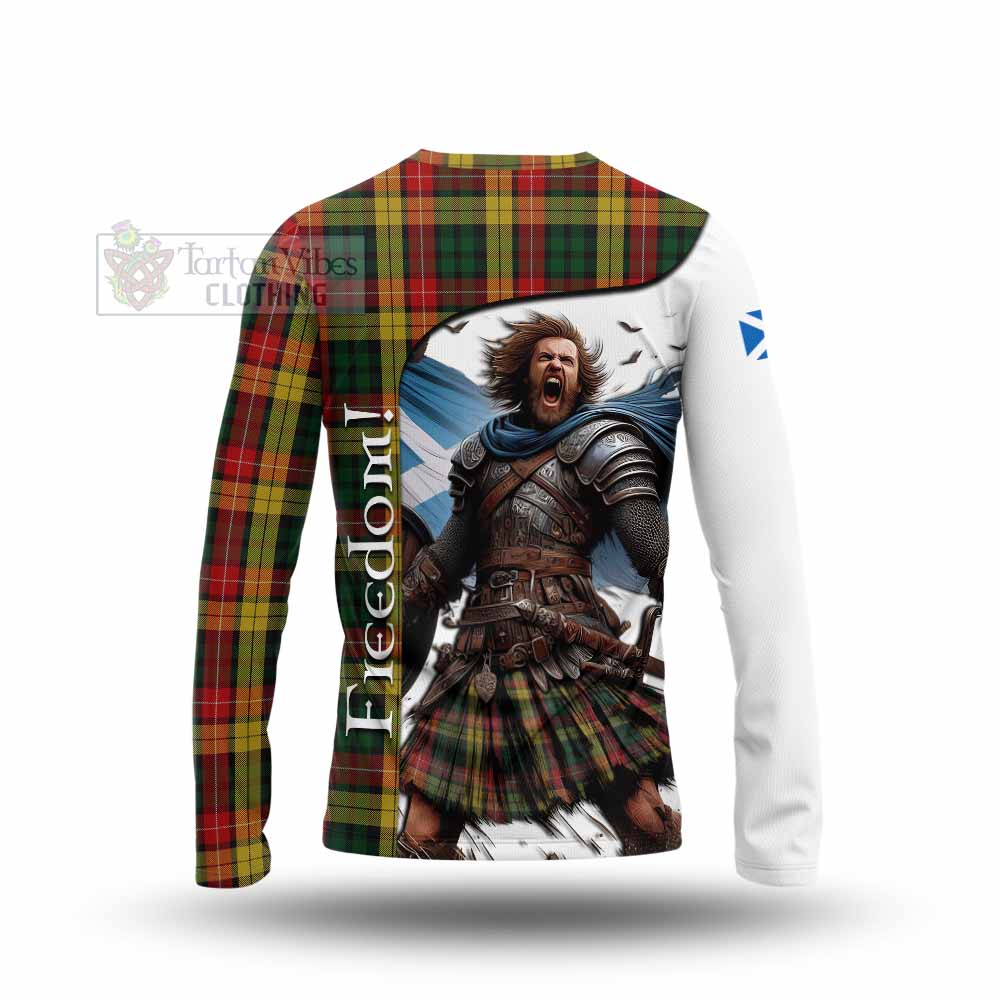 Tartan Vibes Clothing Buchanan Crest Tartan Long Sleeve T-Shirt Inspired by the Freedom of Scottish Warrior