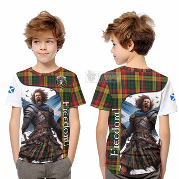 Buchanan Crest Tartan Kid T-Shirt Inspired by the Freedom of Scottish Warrior