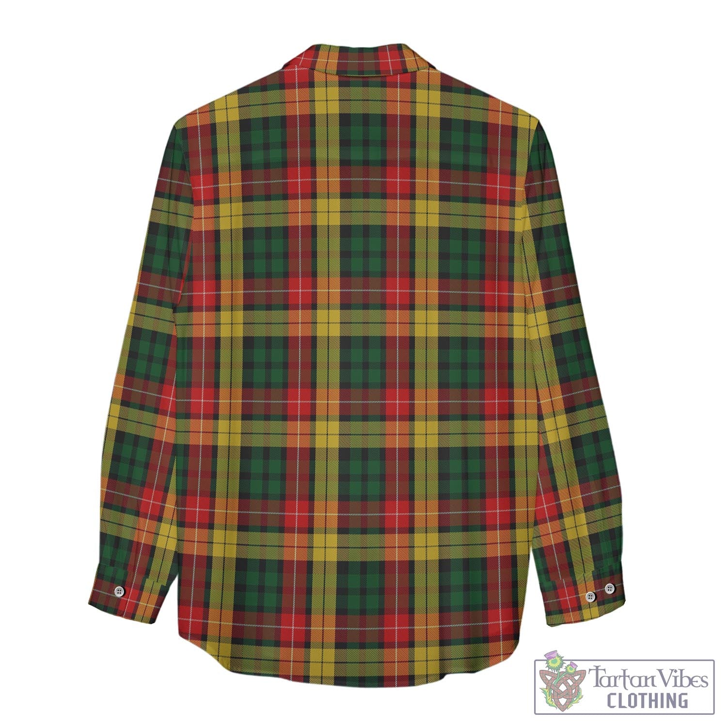 Tartan Vibes Clothing Buchanan Tartan Womens Casual Shirt with Family Crest