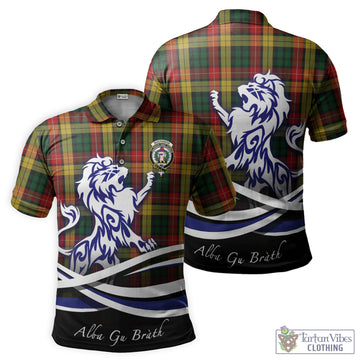 Buchanan Tartan Polo Shirt with Alba Gu Brath Regal Lion Emblem