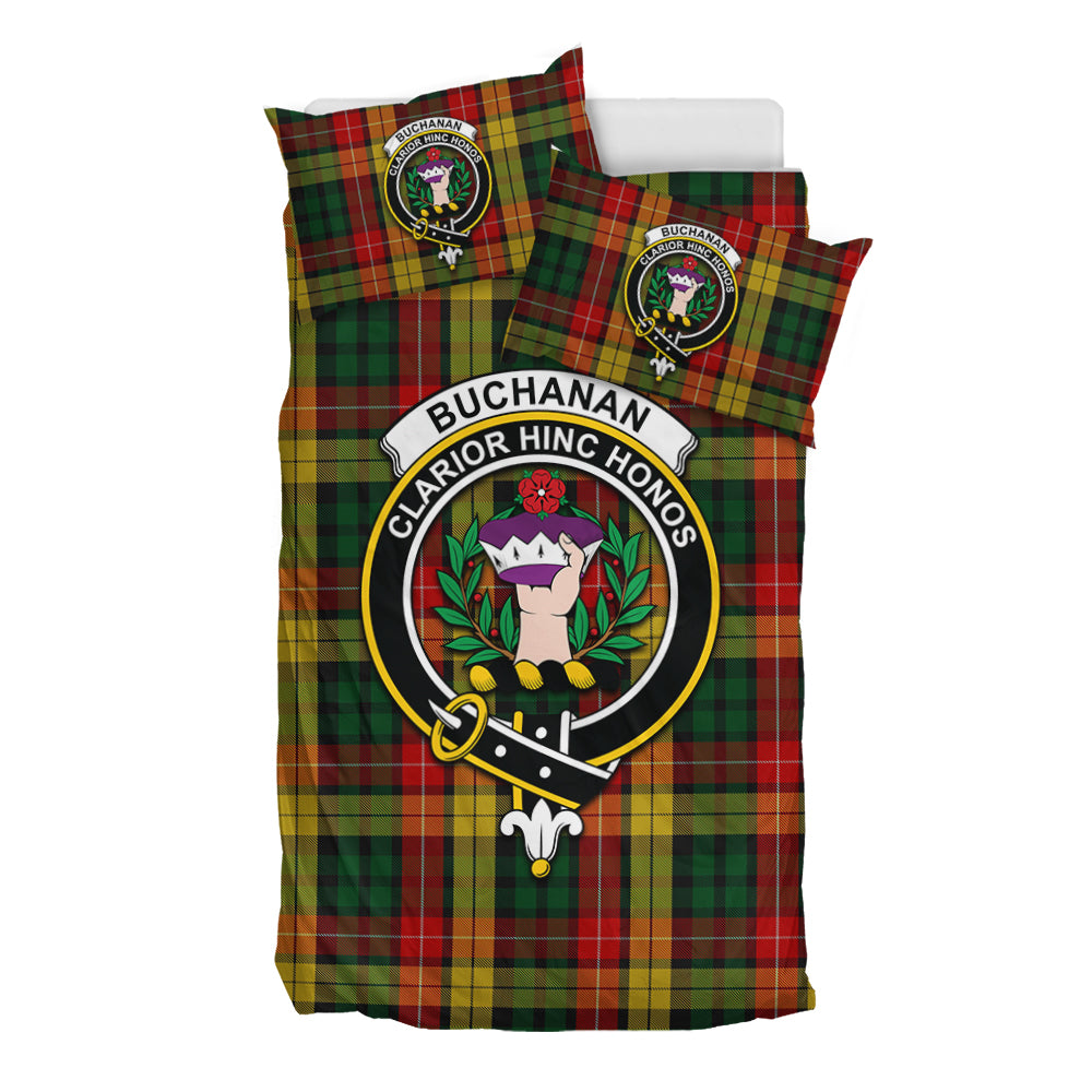 Buchanan Tartan Bedding Set with Family Crest - Tartan Vibes Clothing