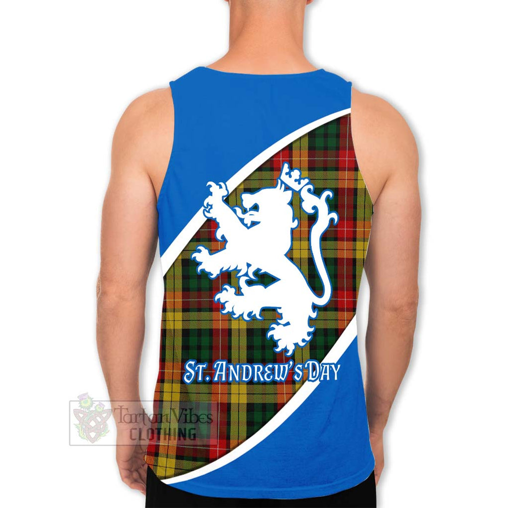 Tartan Vibes Clothing Buchanan Family Crest Tartan Men's Tank Top Celebrate Saint Andrew's Day in Style