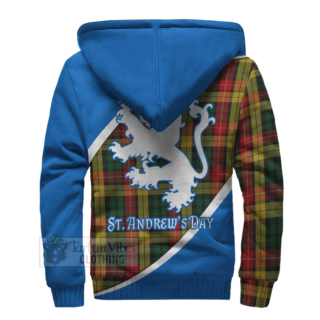 Tartan Vibes Clothing Buchanan Family Crest Tartan Sherpa Hoodie Celebrate Saint Andrew's Day in Style