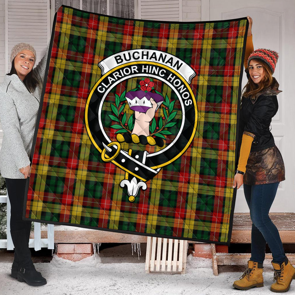 Buchanan Tartan Quilt with Family Crest